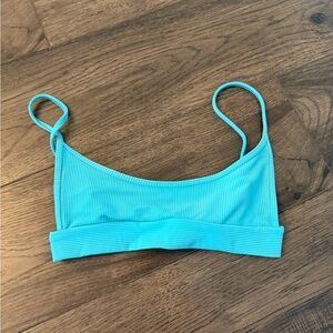 Frankie's Bikinis Blue Ribbed Bikini Top